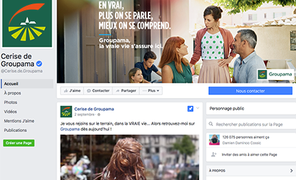 FanPage Cerise de Groupama sur Facebook