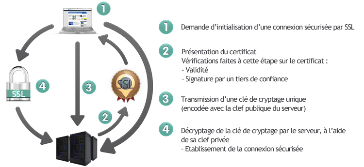 Schéma fonctionnement certificat sécurisé ssl pour le https