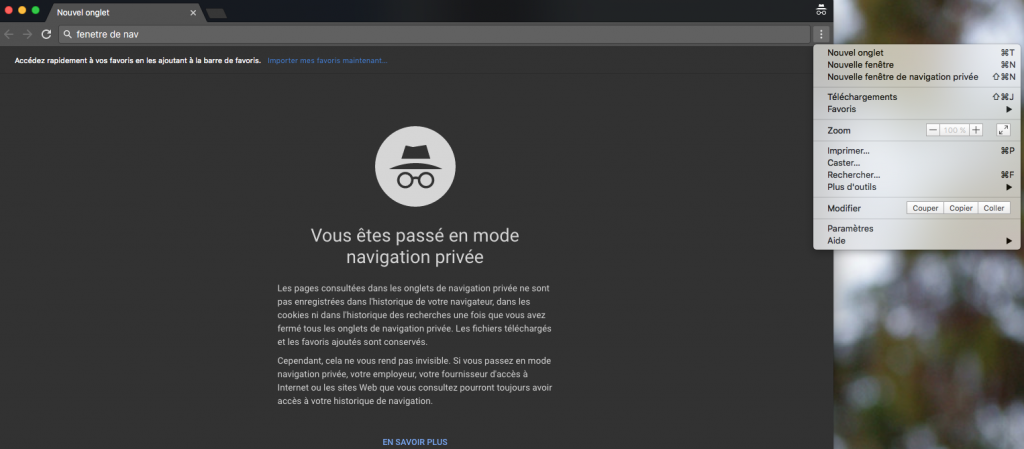 Google Chrome Comment passer en navigation privée ?